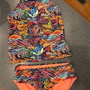 Athleta Girl Multicolor Swirl Tankini Set  16